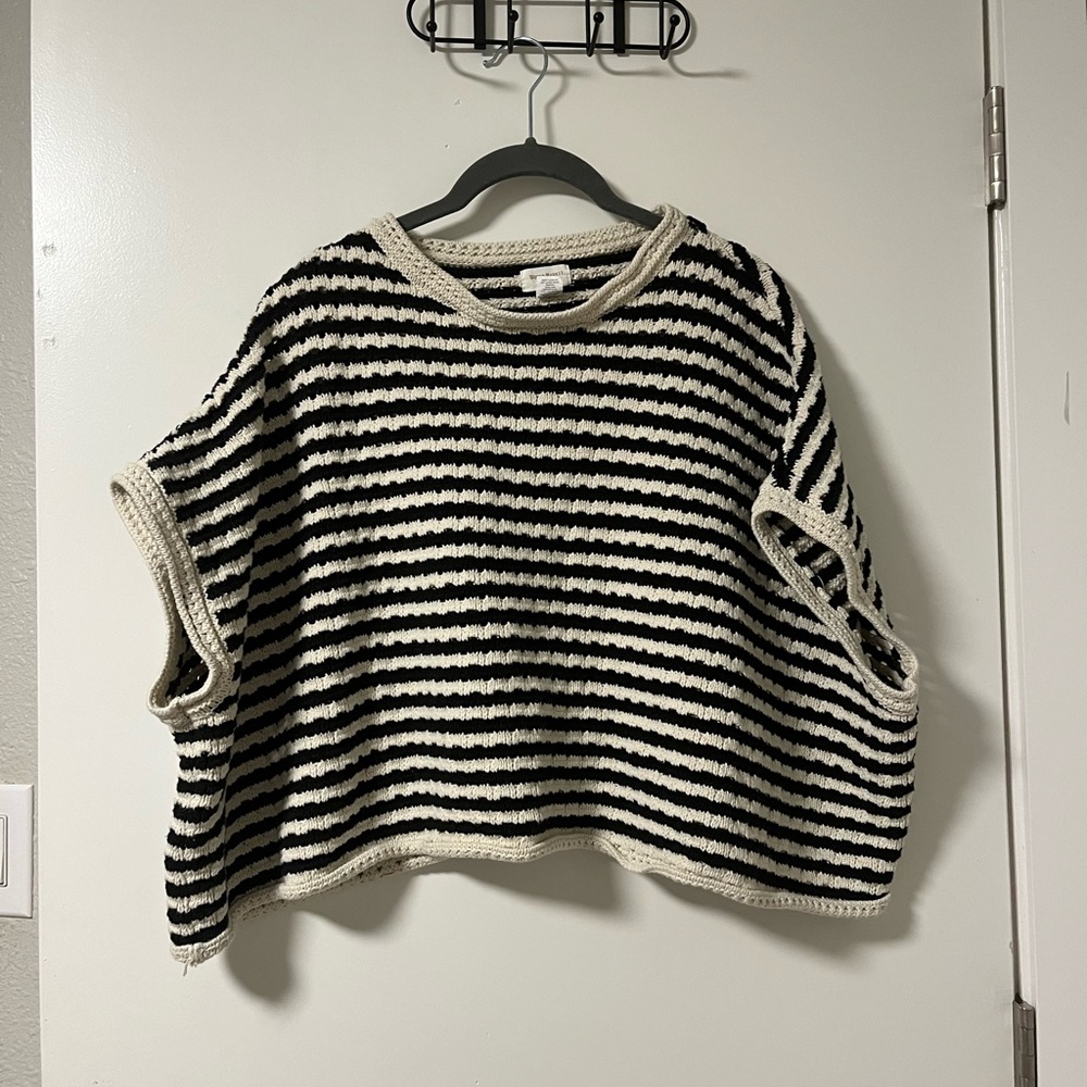 World Market Striped Black and White Sweater